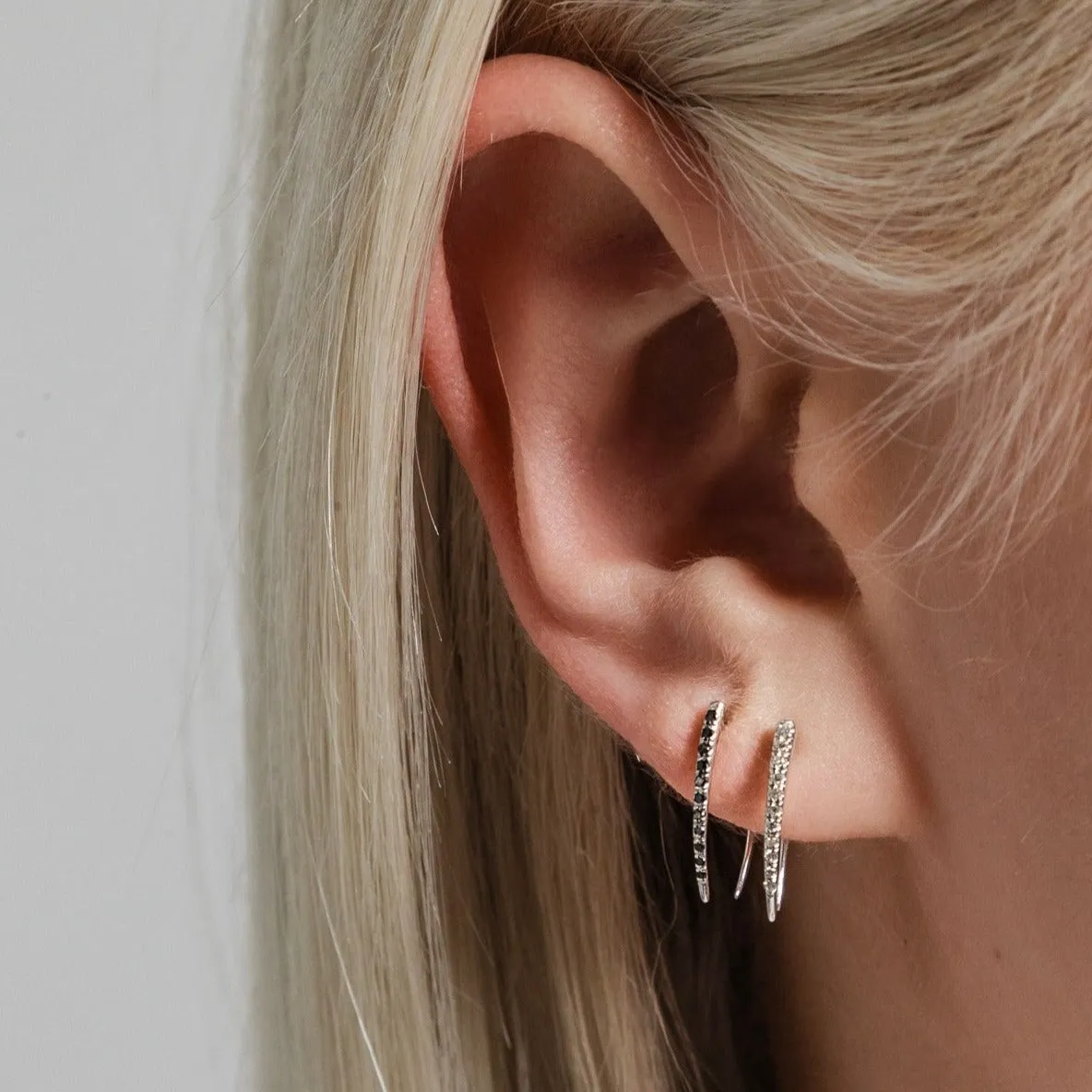 Classic Infinite Tusk Earring with Black Pavé Diamonds sold by Gabriela Artigas product image thumbnail 2