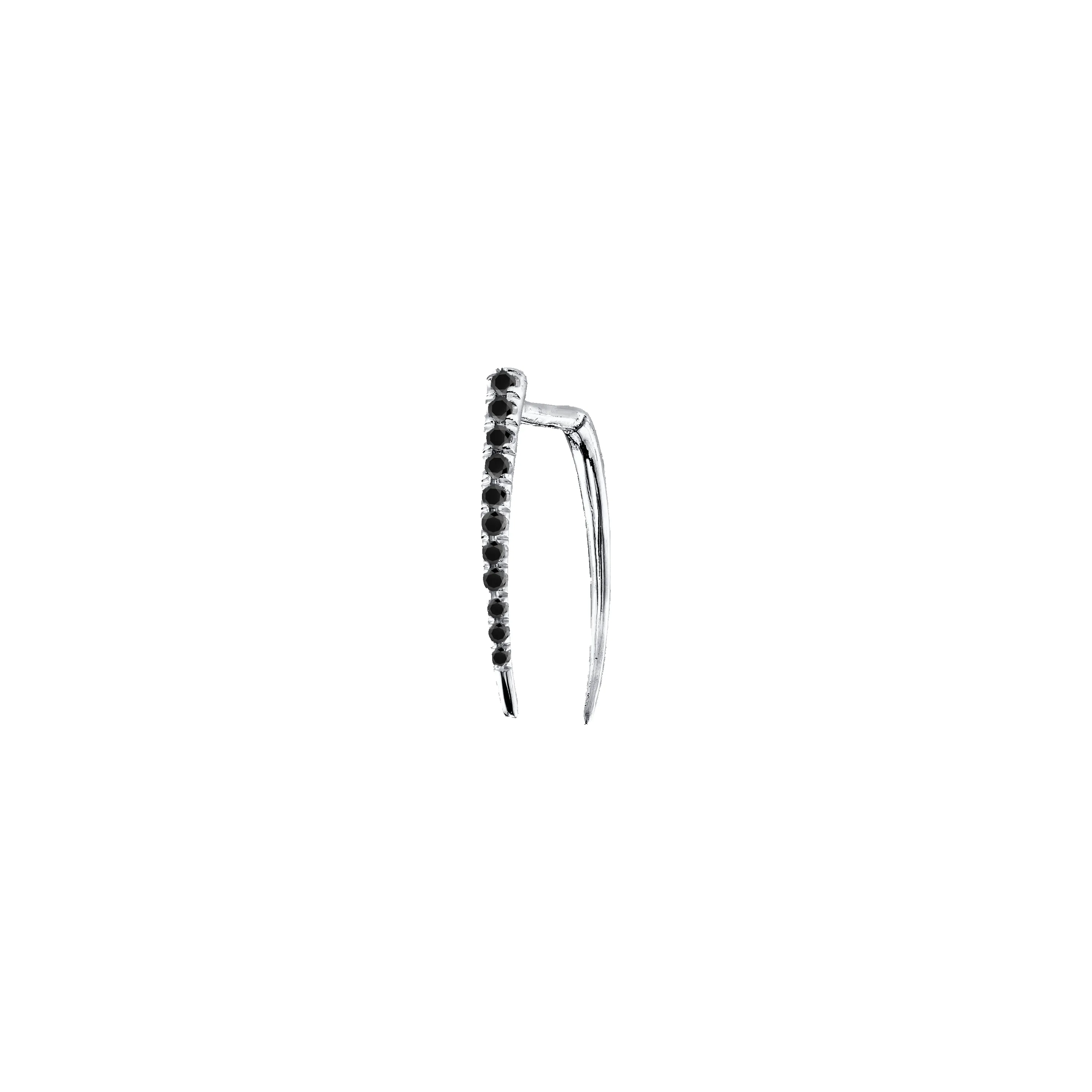 Classic Infinite Tusk Earring with Black Pavé Diamonds sold by Gabriela Artigas