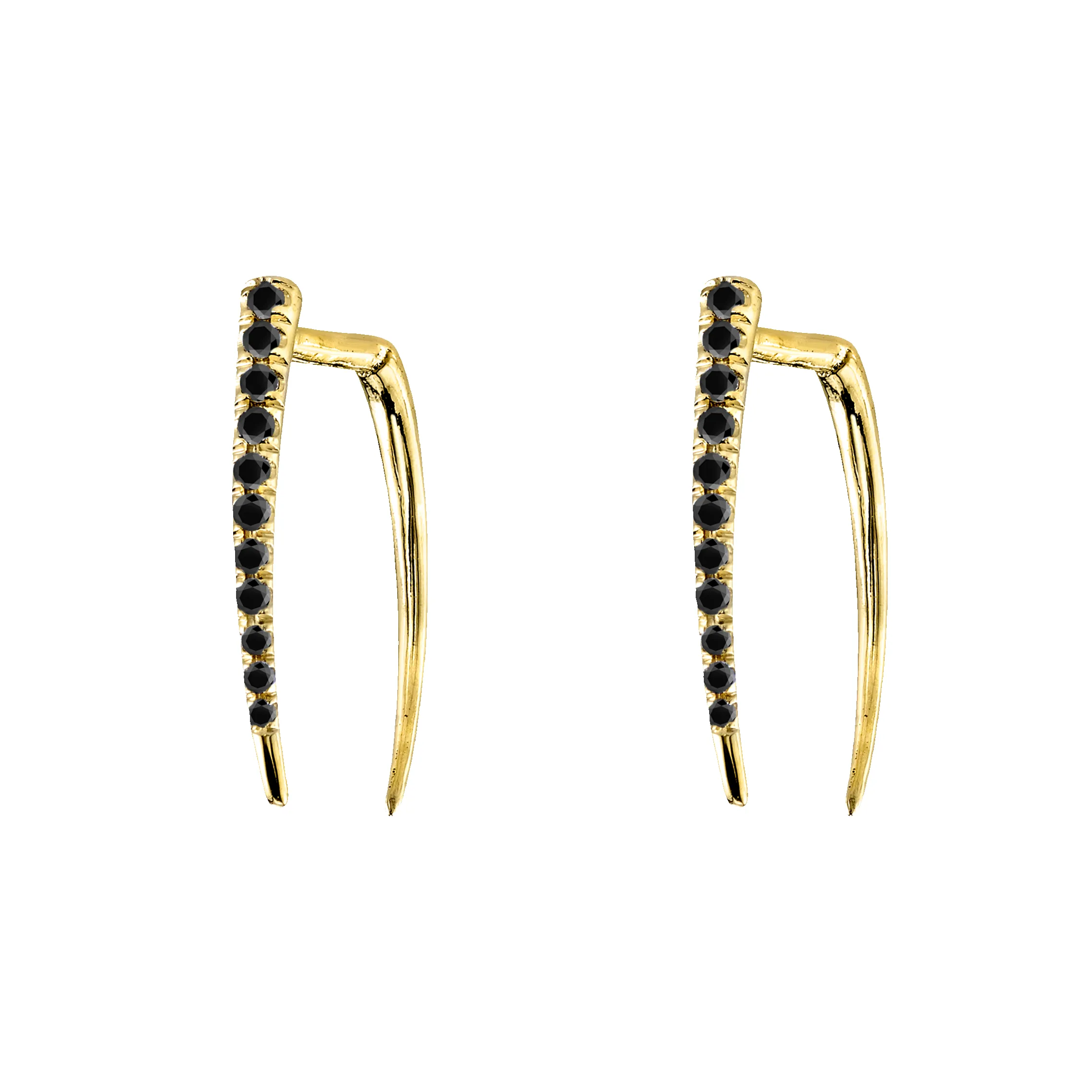 Classic Infinite Tusk Earring with Black Pavé Diamonds sold by Gabriela Artigas product image thumbnail 5
