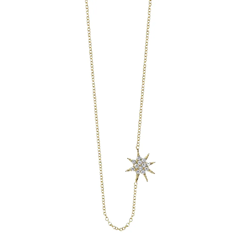 Single Star Necklace with White Pavé Diamonds made by Gabriela Artigas