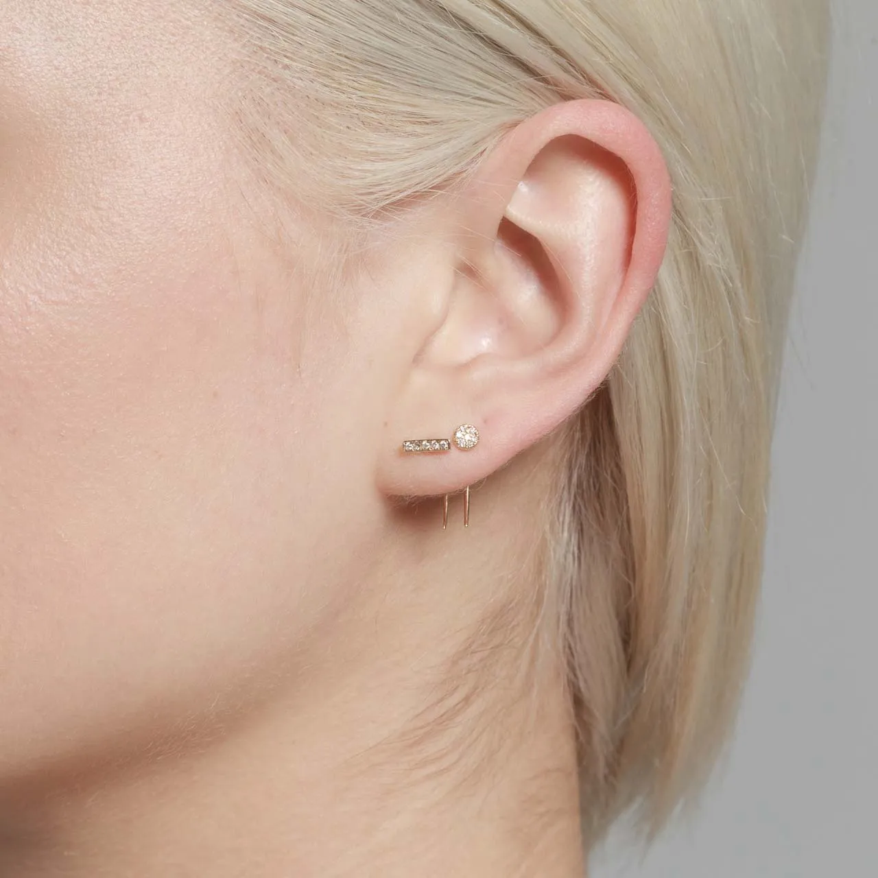 Geometric Shapes on Infinite Tusk Earring with White Pavé Diamond sold by Gabriela Artigas product image thumbnail 2
