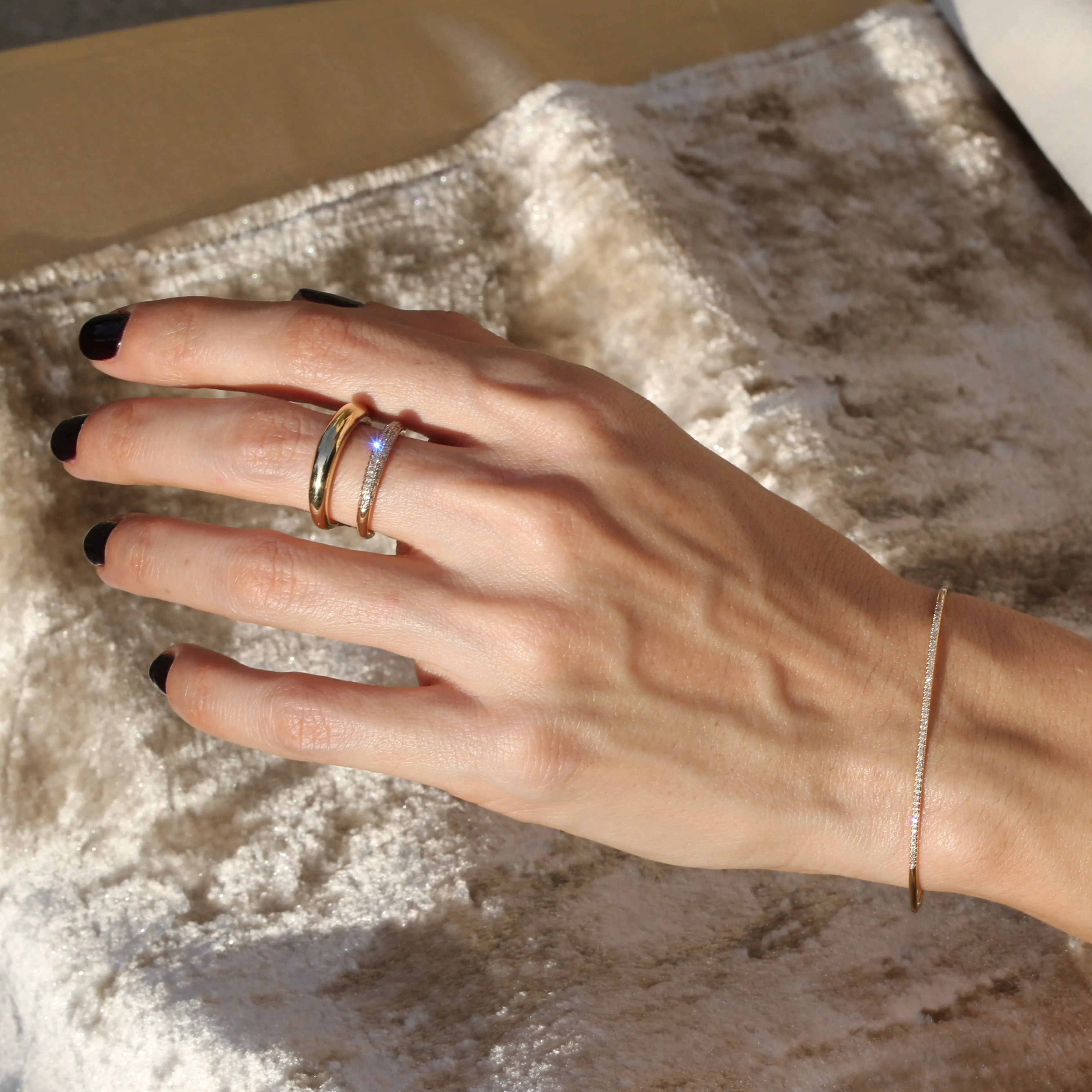 Axis Cuff with White Pavé Diamonds sold by Gabriela Artigas