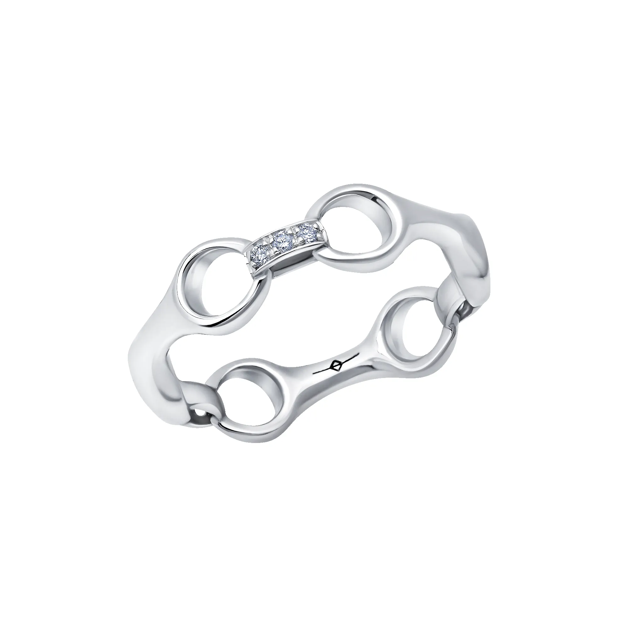 15 MM Beam Link Ring with Pavé Connectors sold by Gabriela Artigas