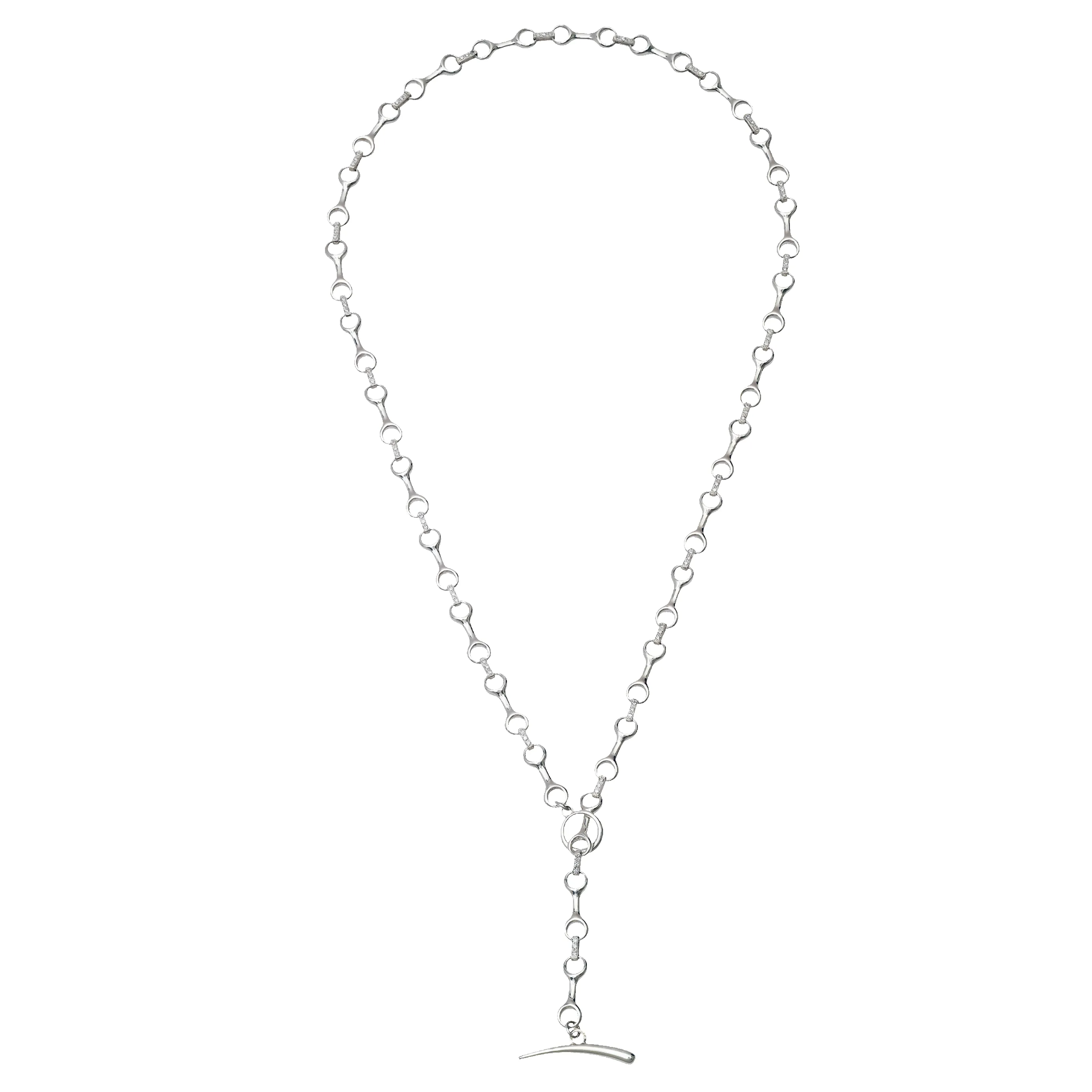 15 MM Double Beam Pave Diamond Connector Necklace sold by Gabriela Artigas