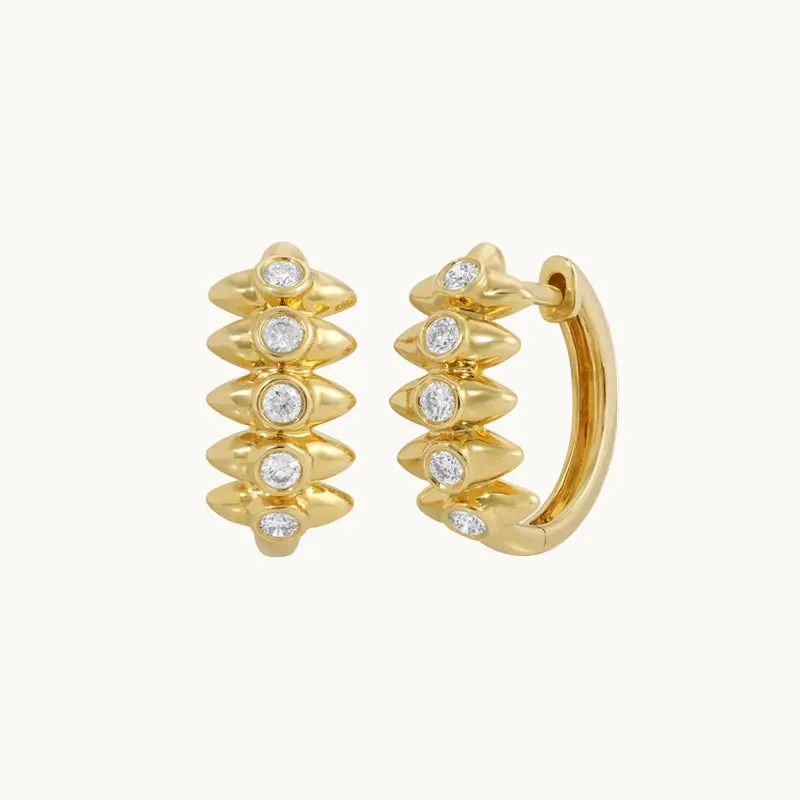 Punta Earrings with White Diamonds made by Gabriela Artigas