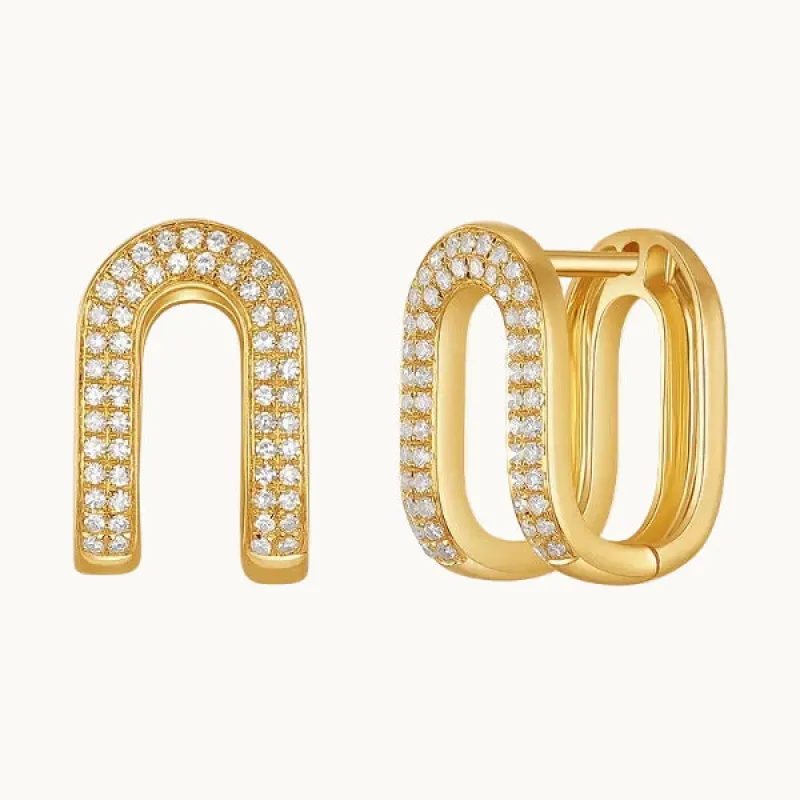 Union Earrings with White Diamonds made by Gabriela Artigas