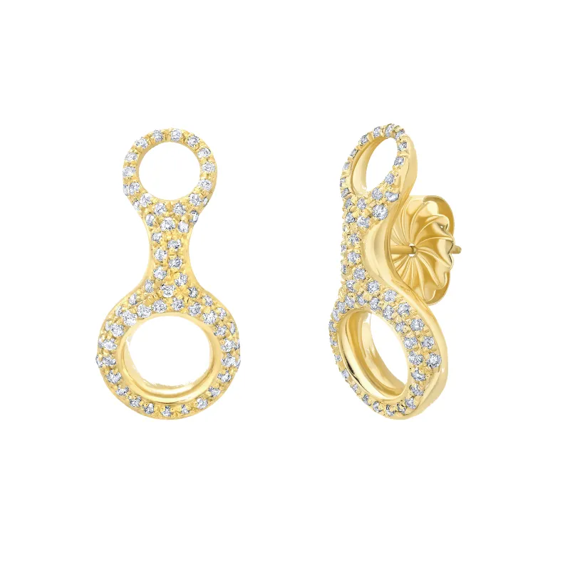 Ray Earrings with Pavé White Diamonds made by Gabriela Artigas