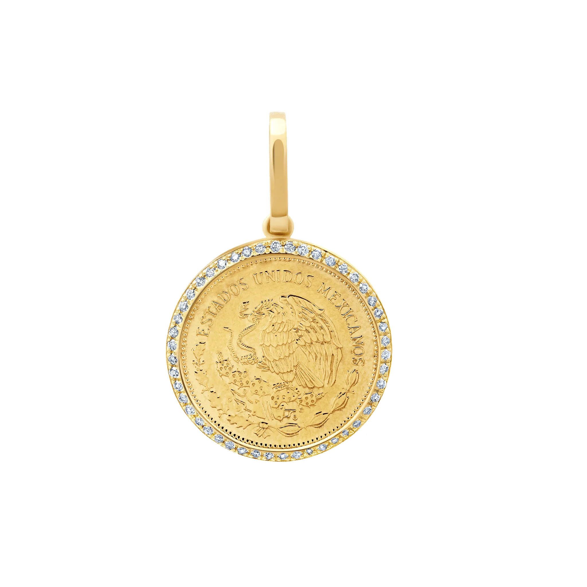 Fine Vintage Coin Pendant with White Pavé Diamonds sold by Gabriela Artigas