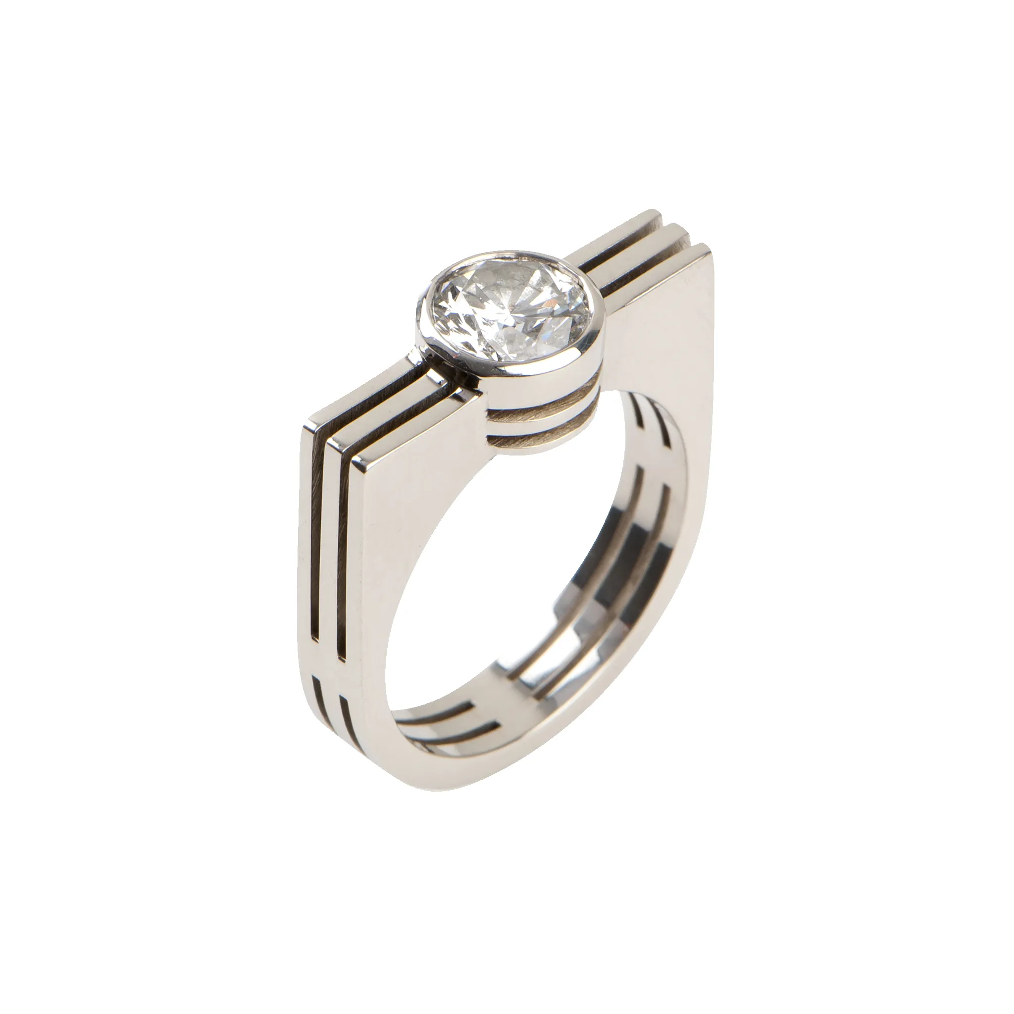 Art Deco Band with Round Diamond sold by Gabriela Artigas