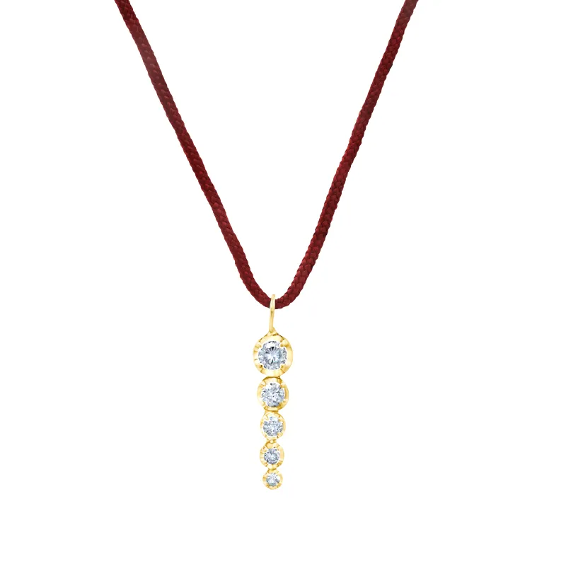 5 Ascending Diamonds Tennis Pendant on Cord made by Gabriela Artigas