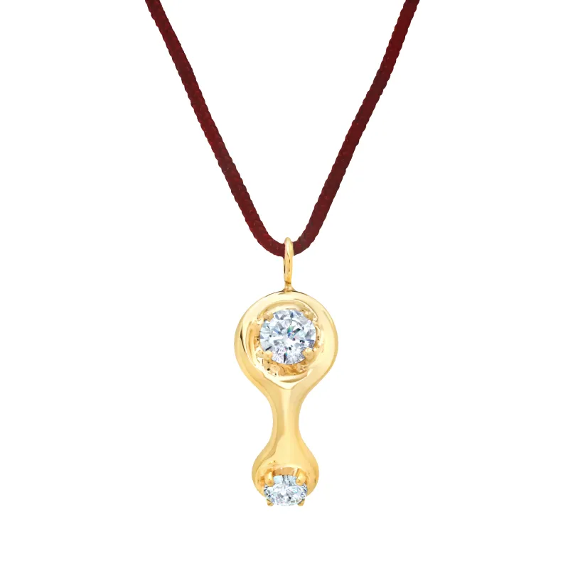 Ray Pendant with Diamonds on Cord made by Gabriela Artigas
