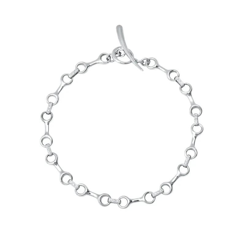 15 mm Double Beam Pavé Diamond Connector Bracelet made by Gabriela Artigas