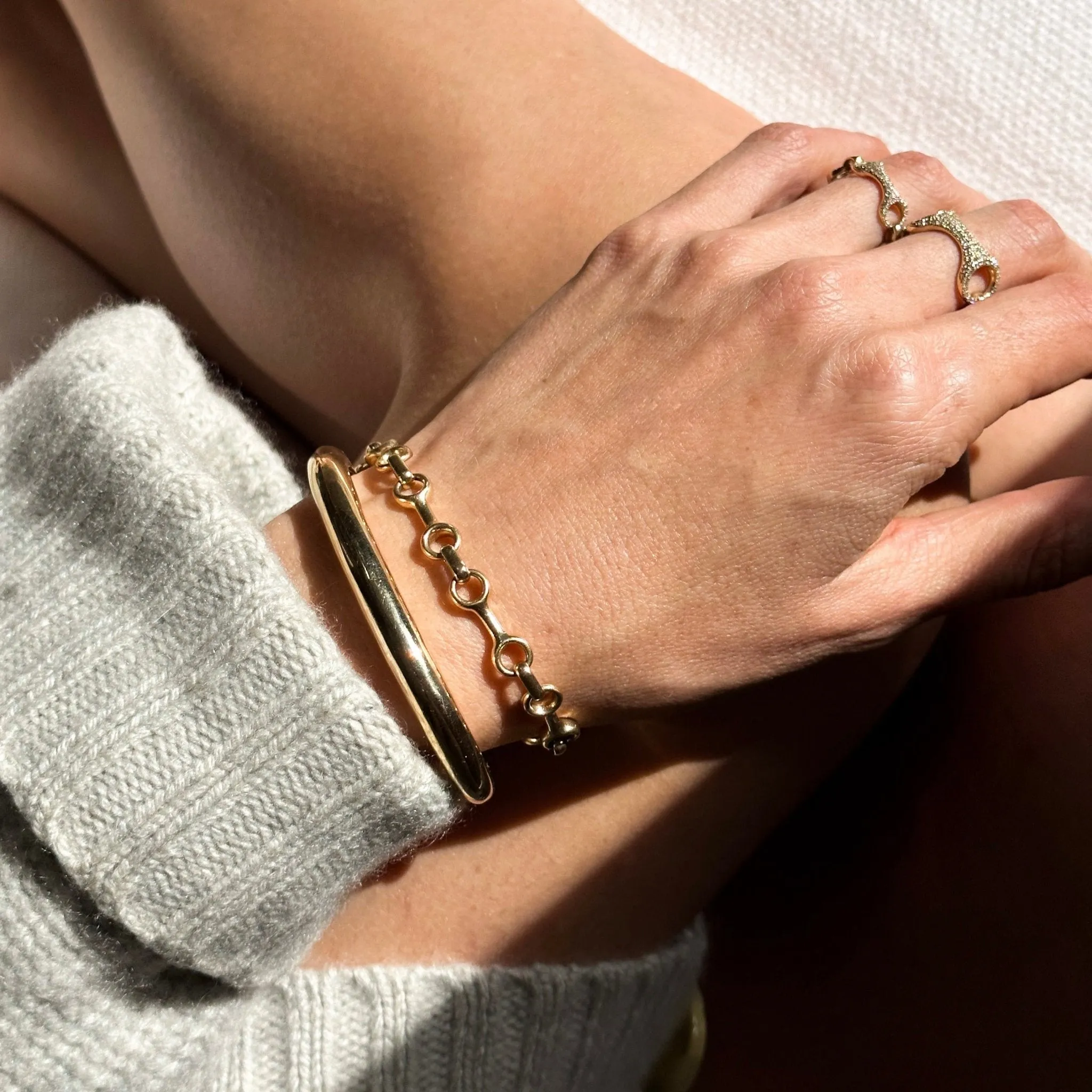 Fine Double Beam Chain Bracelet with Tusk Clasp sold by Gabriela Artigas product image thumbnail 4