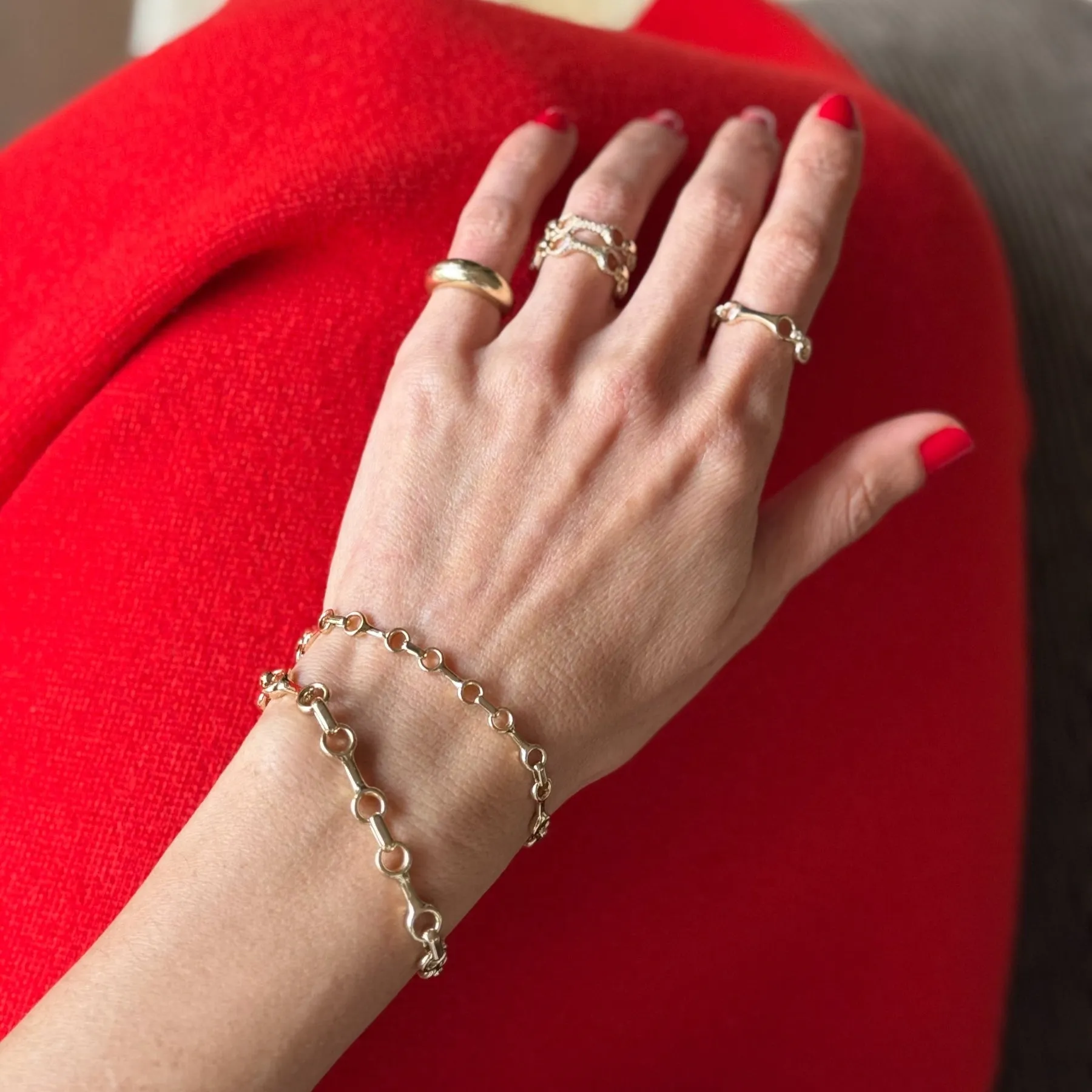 Fine Double Beam Chain Bracelet with Tusk Clasp sold by Gabriela Artigas product image thumbnail 5