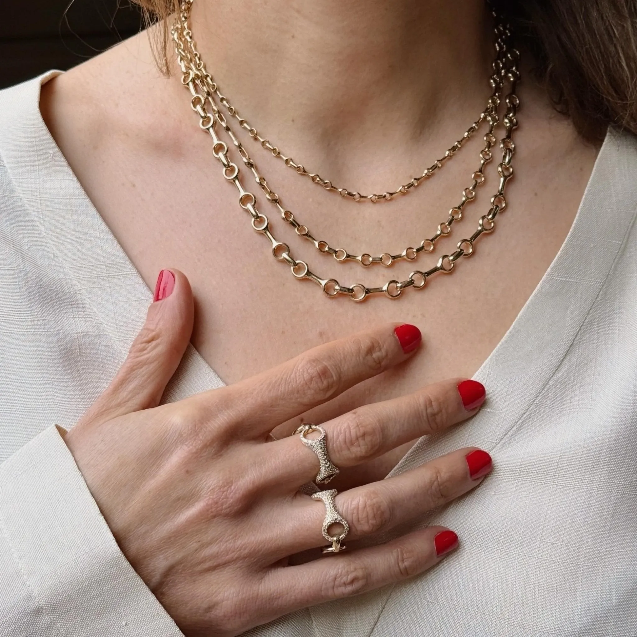 Small Double Beam Chain Necklace sold by Gabriela Artigas product image thumbnail 5