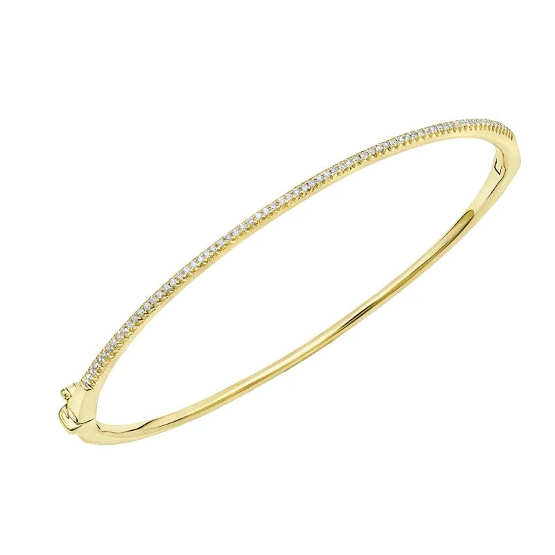Oval Axis Bangle with Pave Diamonds made by Gabriela Artigas
