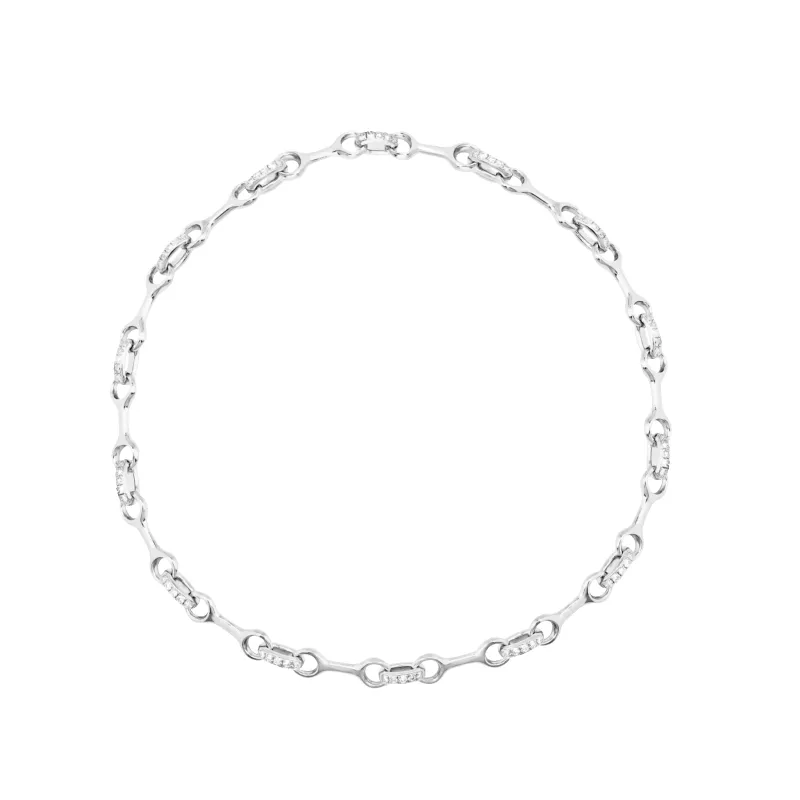 10 mm Double Beam Chain Bracelet with Pave Connectors made by Gabriela Artigas
