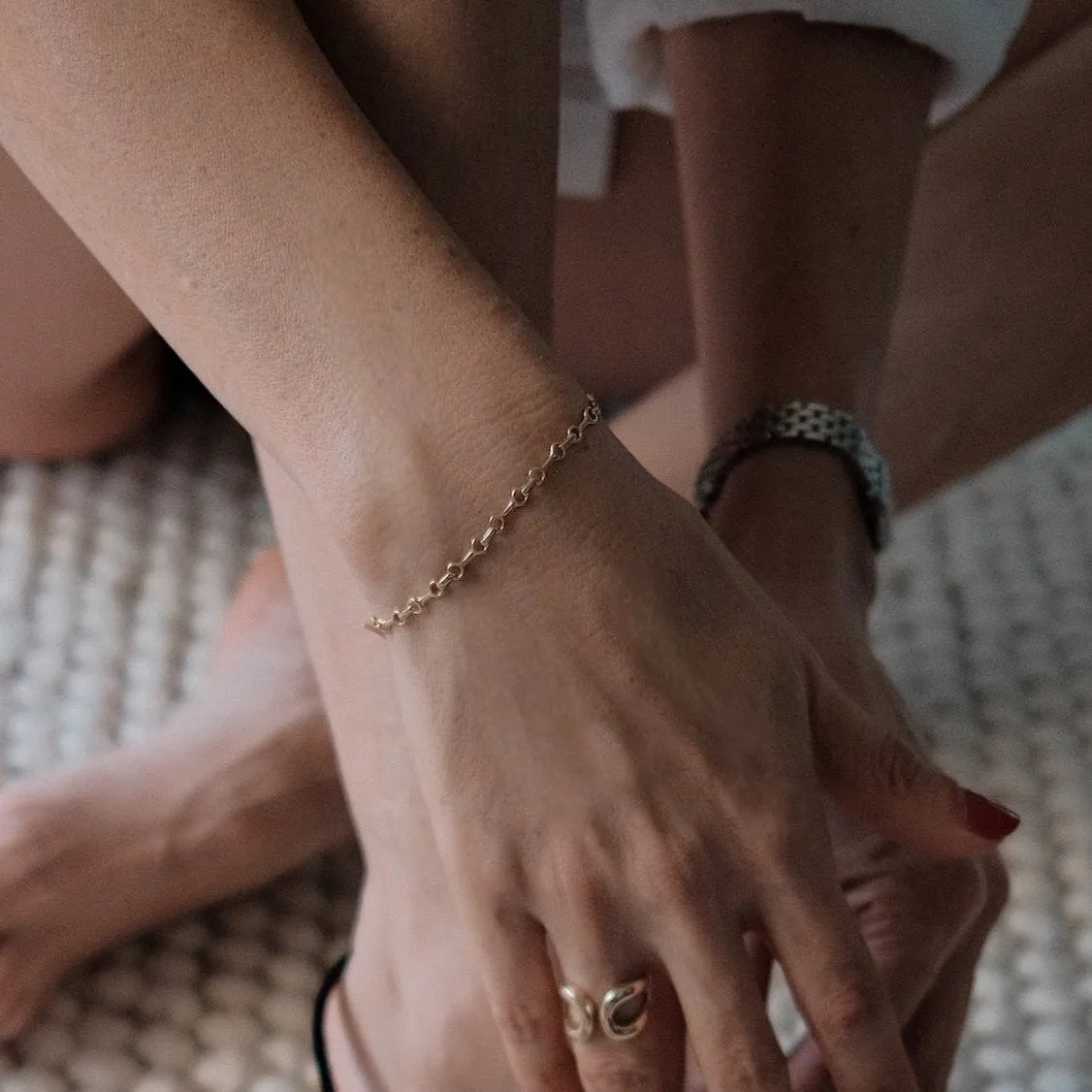 Small Fine Double Beam Chain Bracelet sold by Gabriela Artigas product image thumbnail 4