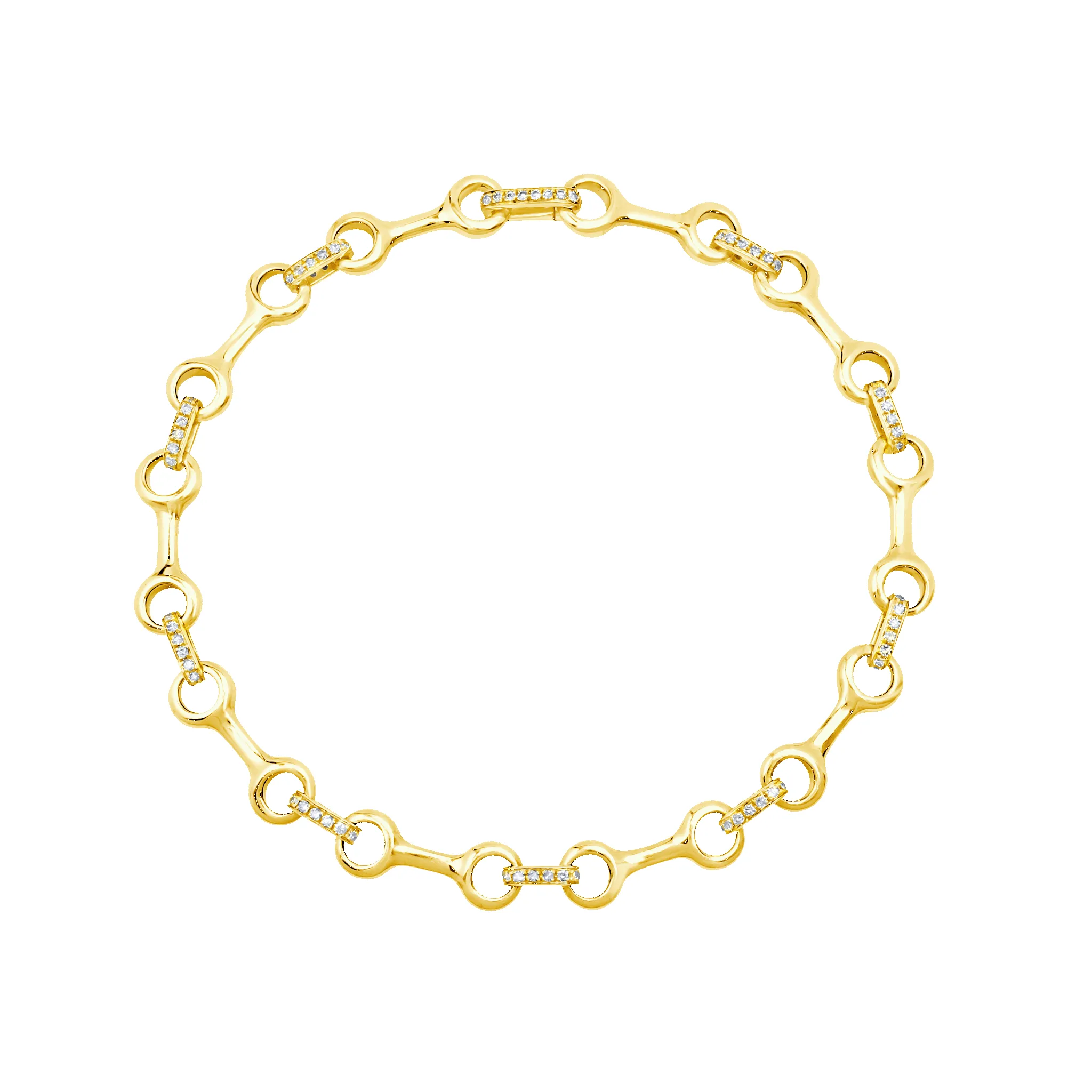 Medium Double Beam Chain Bracelet with Pavé Diamond Connectors sold by Gabriela Artigas