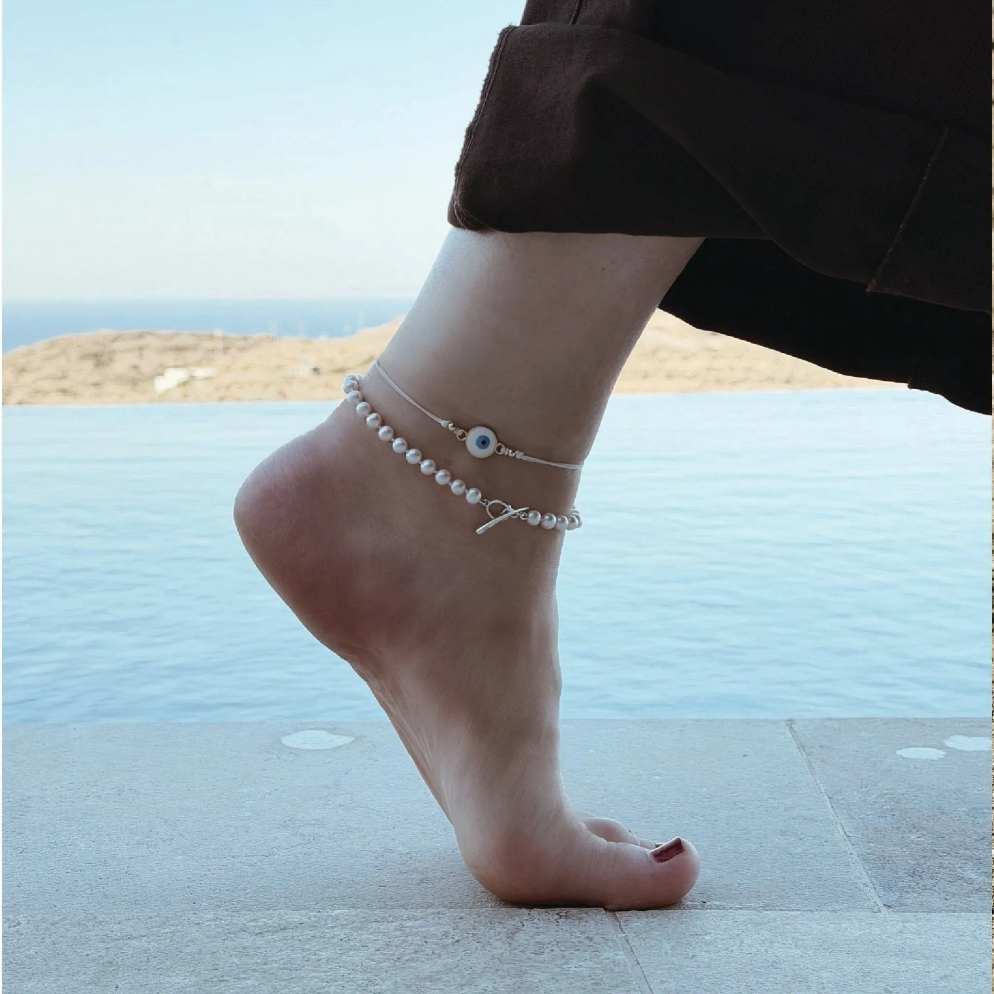 Pearl Anklet with Sterling Tusk Clasp sold by Gabriela Artigas product image thumbnail 2