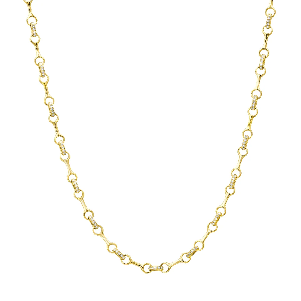 Small Double Beam Chain Necklace with Pavé Connectors sold by Gabriela Artigas