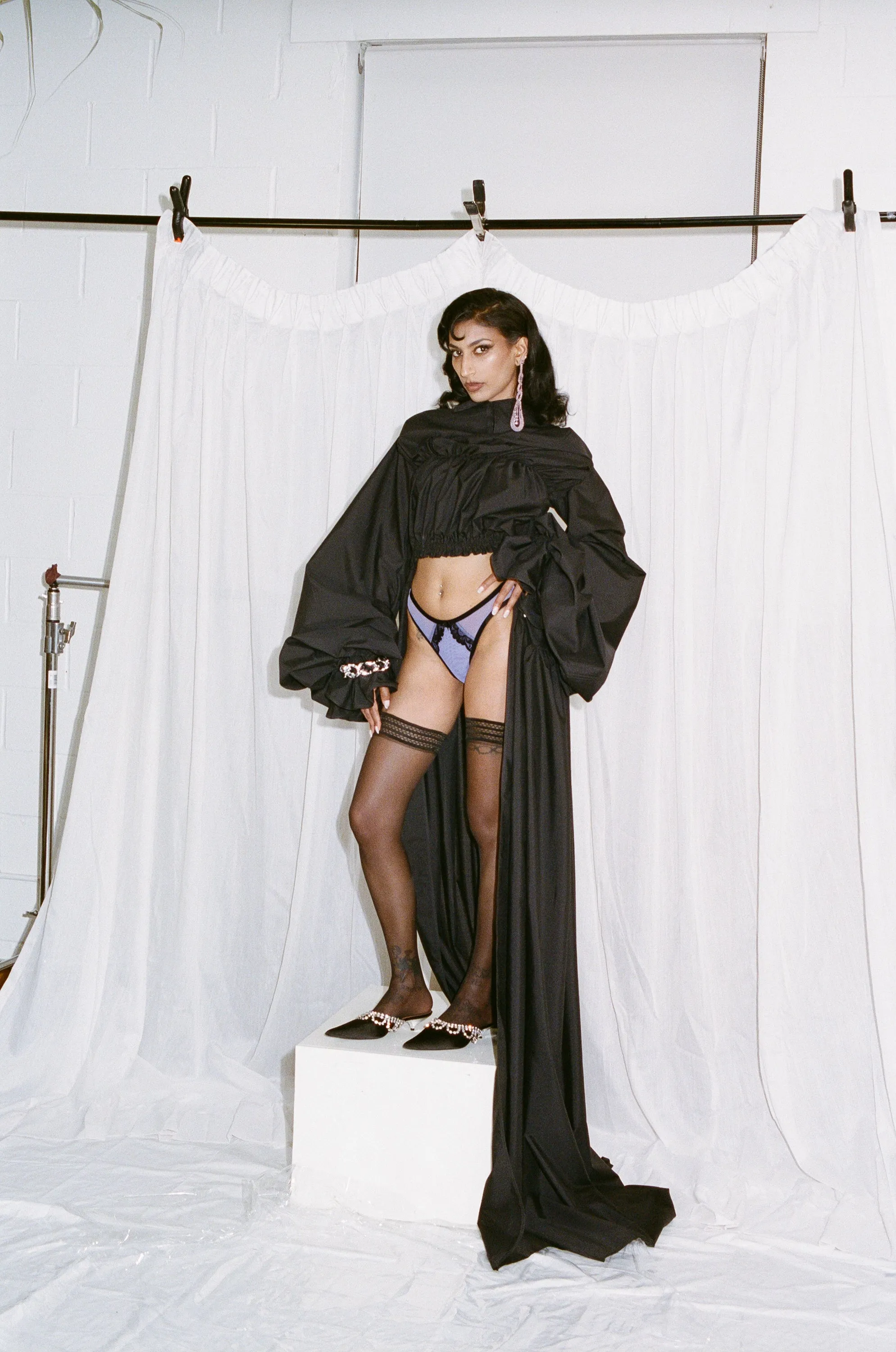 ASTER PANTIES - LAVENDER, BLACK LACE sold by Bully Boy product image thumbnail 3