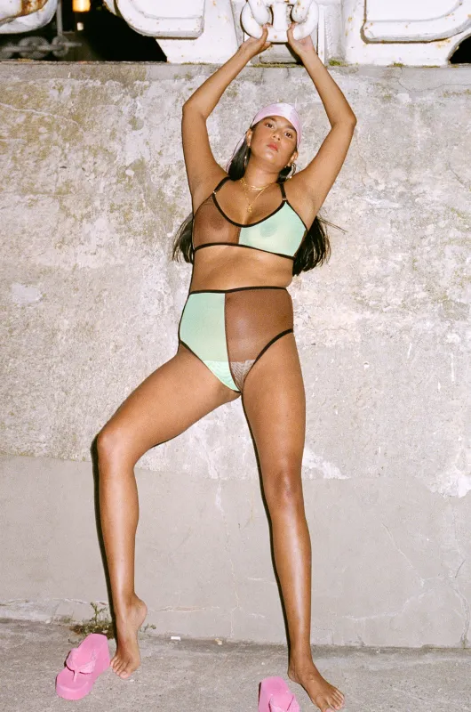 WALKER PANTIES - BROWN AND PALE GREEN sold by Bully Boy