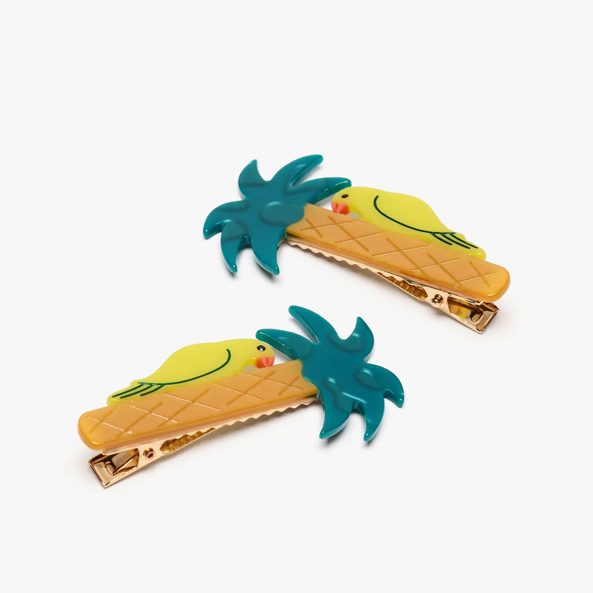 Green Parrot Alligator Clip Set sold by Winona Irene