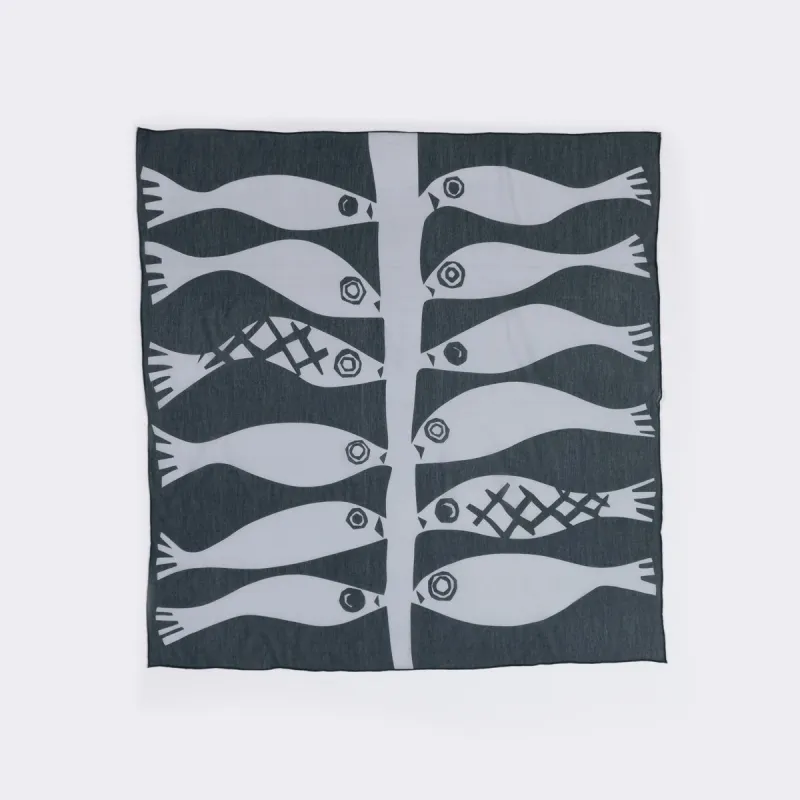 Sea and Sky Cotton Silk Scarf made by Winona Irene