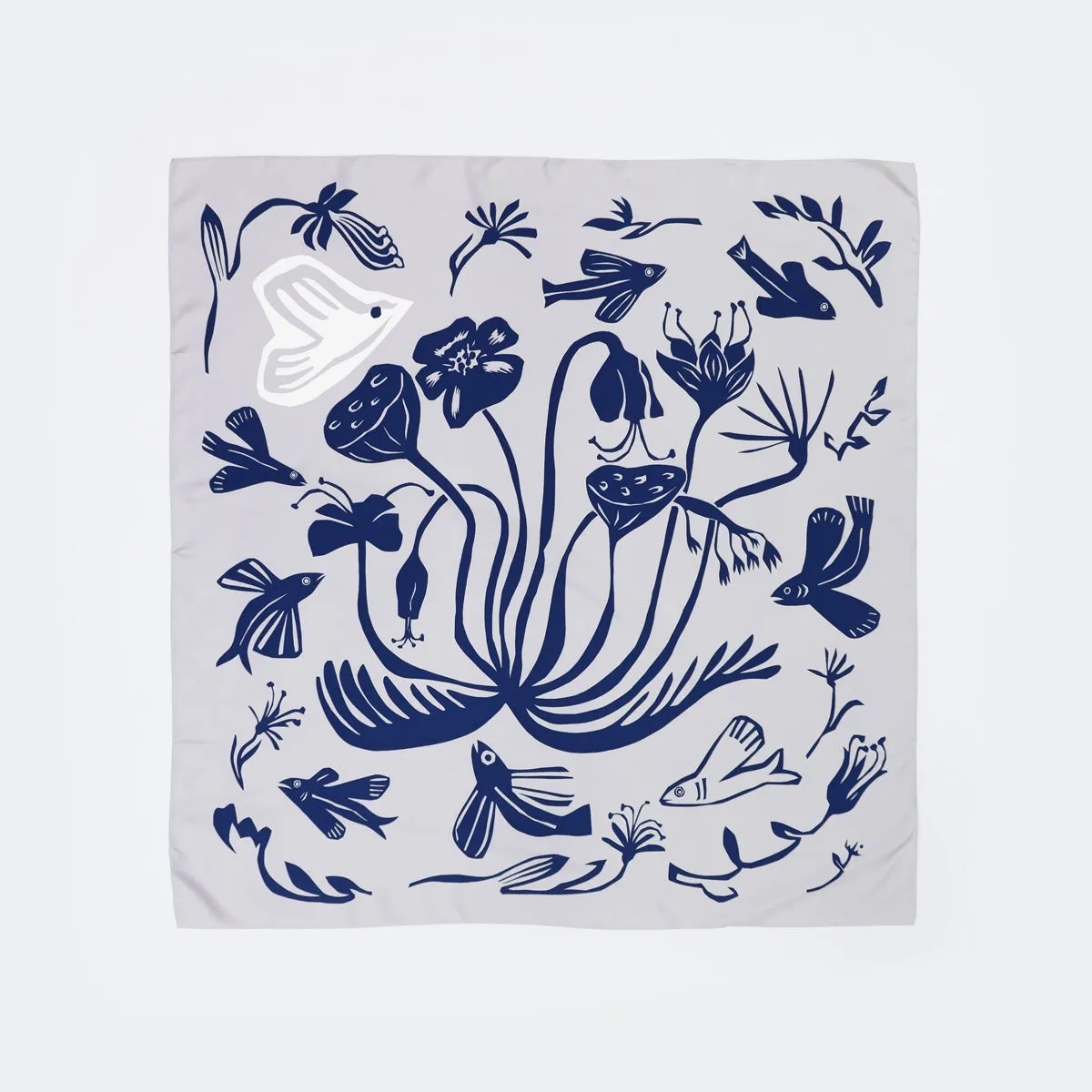 Flying Fish Flying Bird Silk Scarf sold by Winona Irene