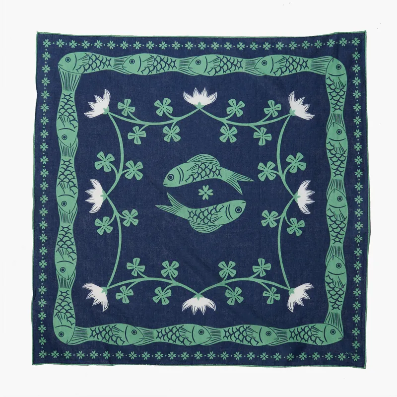 Lucky Fish Cotton Bandana made by Winona Irene