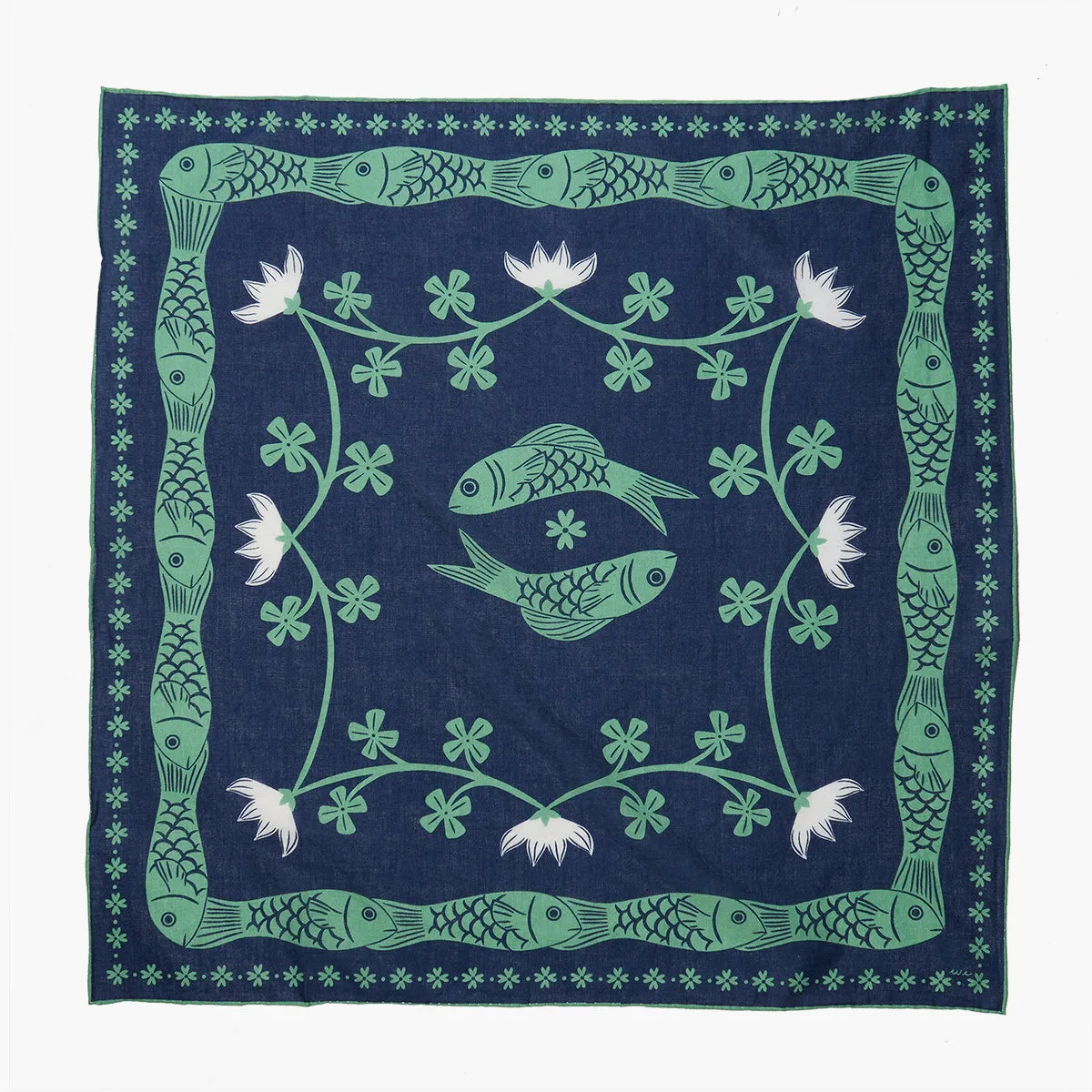 Lucky Fish Cotton Bandana sold by Winona Irene