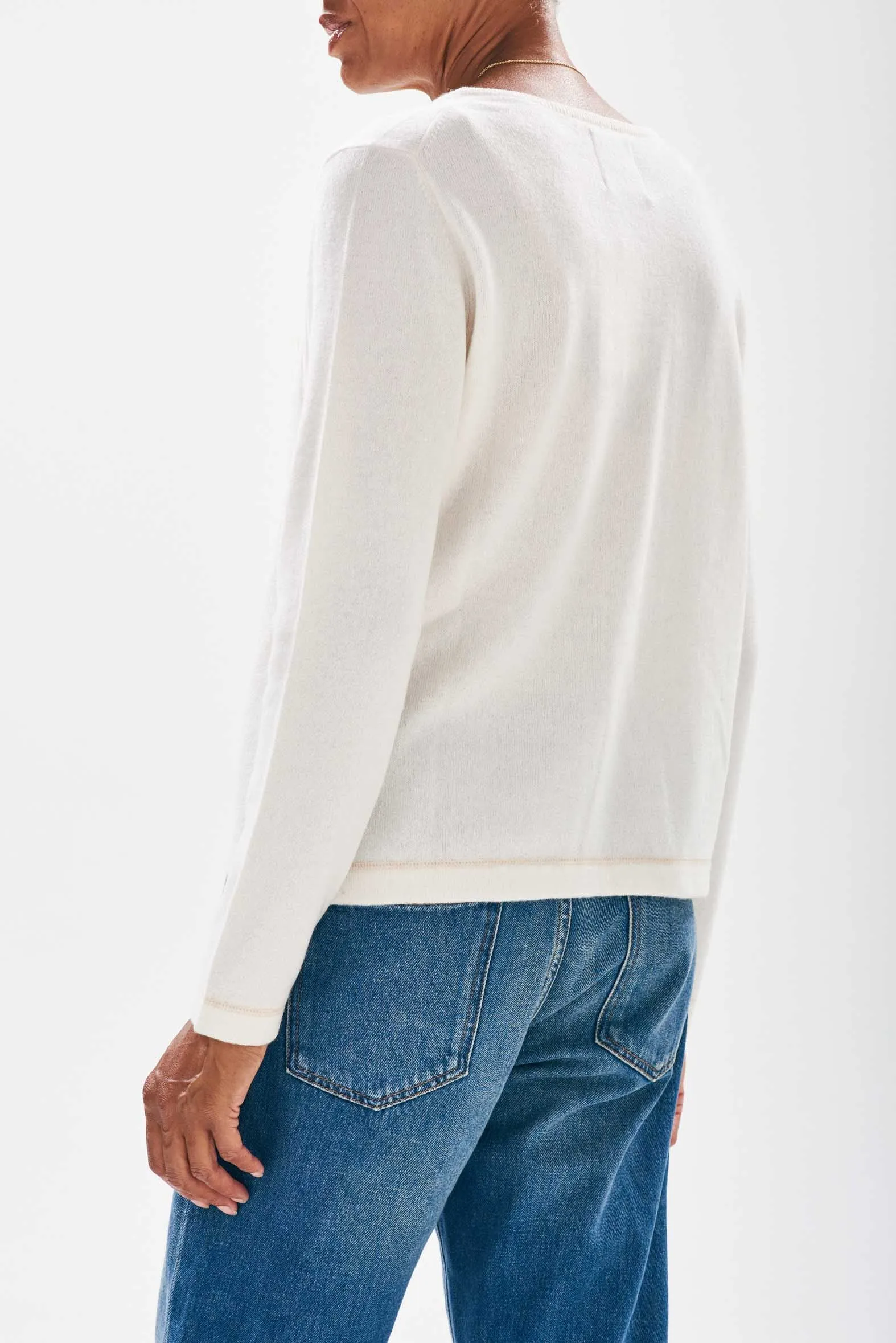 Cashmere Pocket Crew in Cream sold by Jumper 1234 product image thumbnail 3