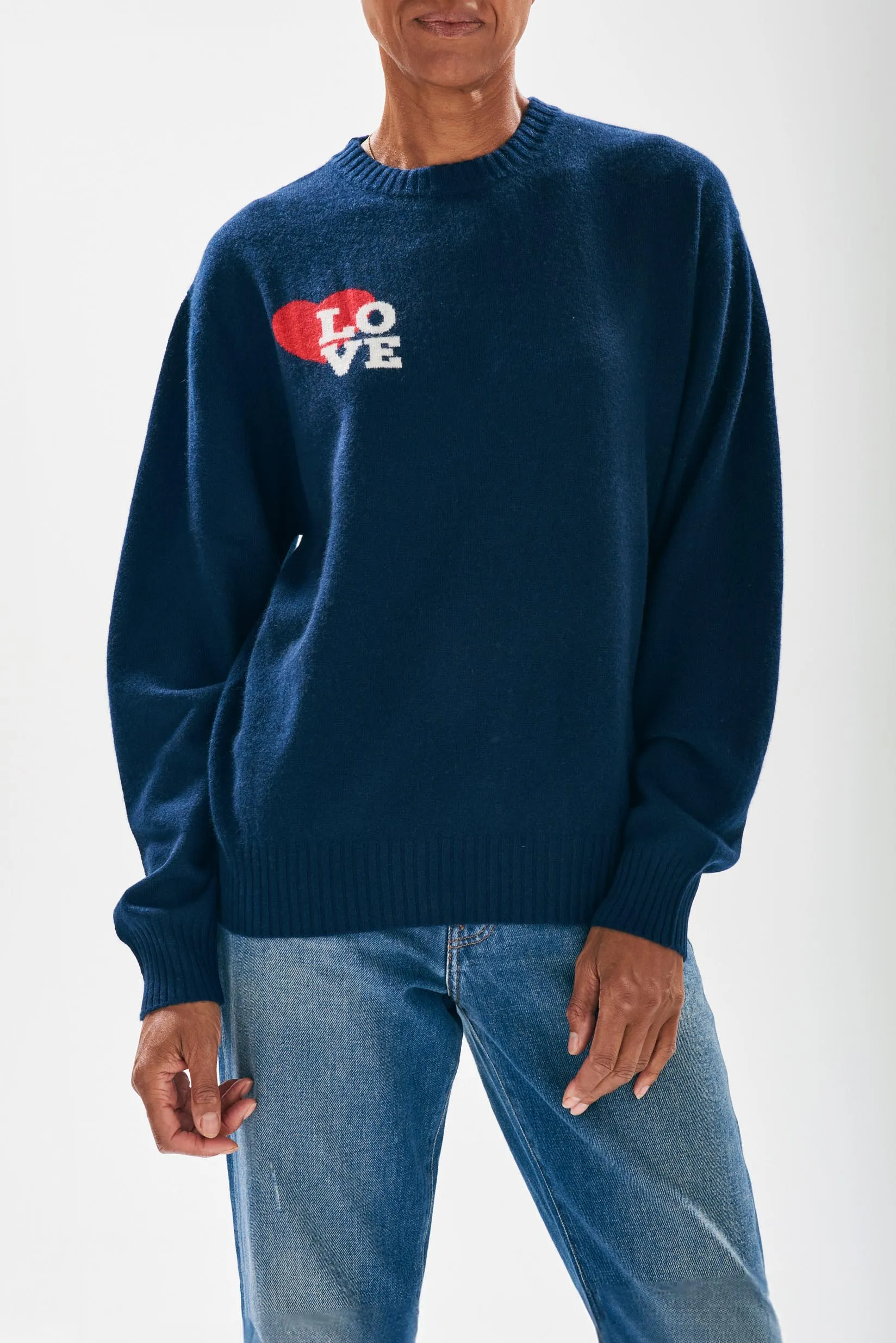 Cashmere Love Boyfriend Crew in Navy sold by Jumper 1234 product image thumbnail 2