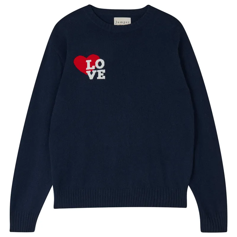 Cashmere Love Boyfriend Crew in Navy made by Jumper 1234