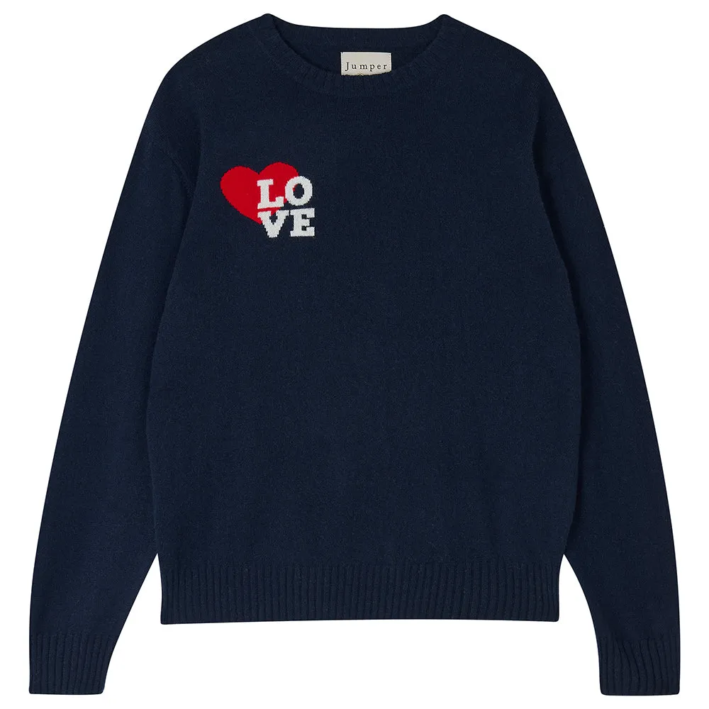 Cashmere Love Boyfriend Crew in Navy sold by Jumper 1234