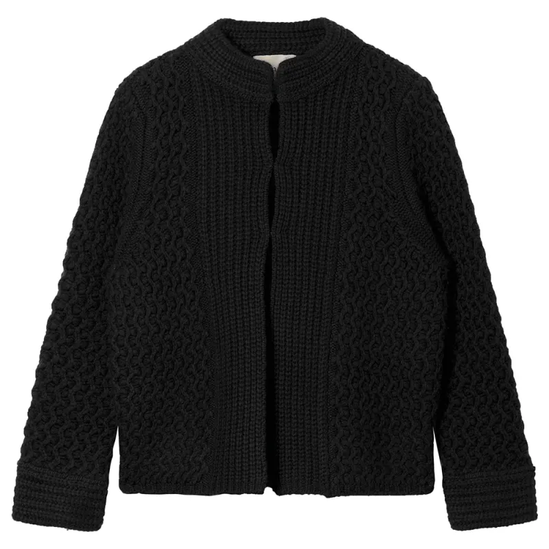 Cashmere Wool Textured Cardigan in Black sold by Jumper 1234