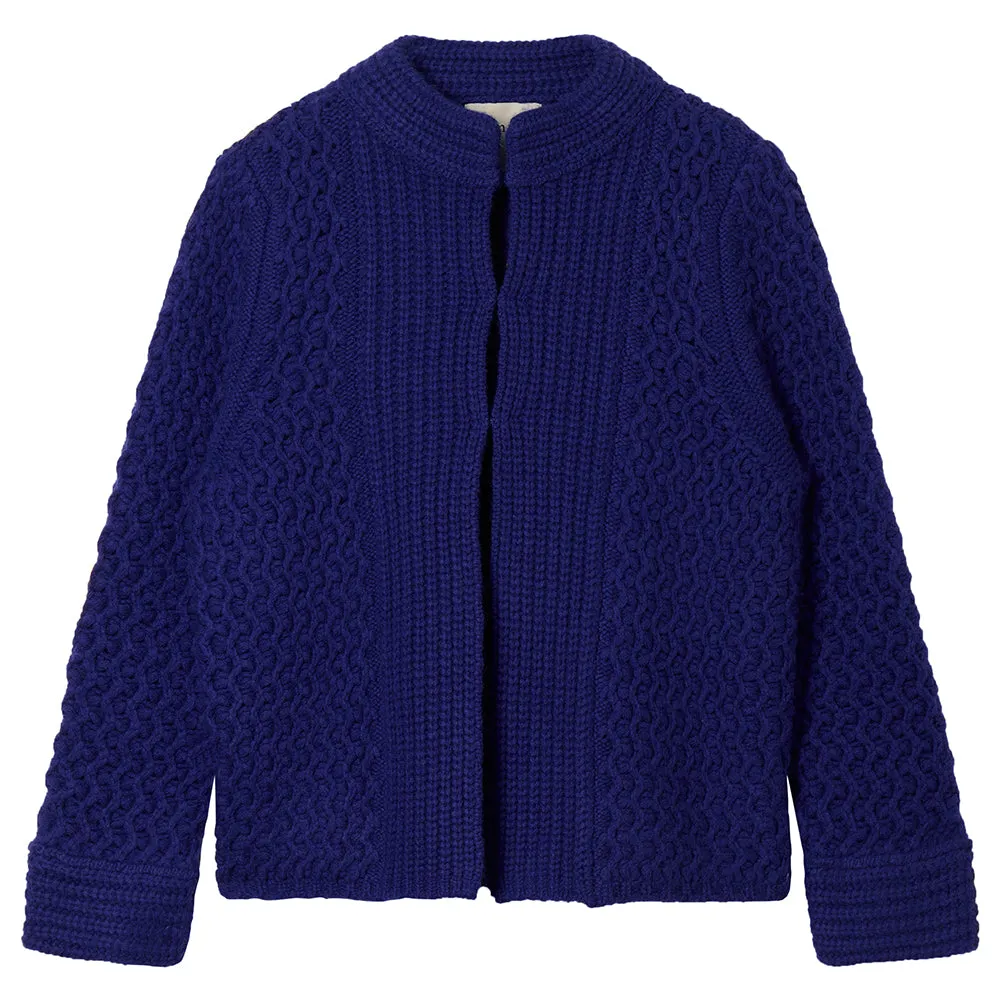 Cashmere Wool Textured Cardigan in Bright Blue sold by Jumper 1234