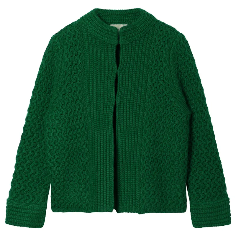 Cashmere Wool Textured Cardigan in Green sold by Jumper 1234