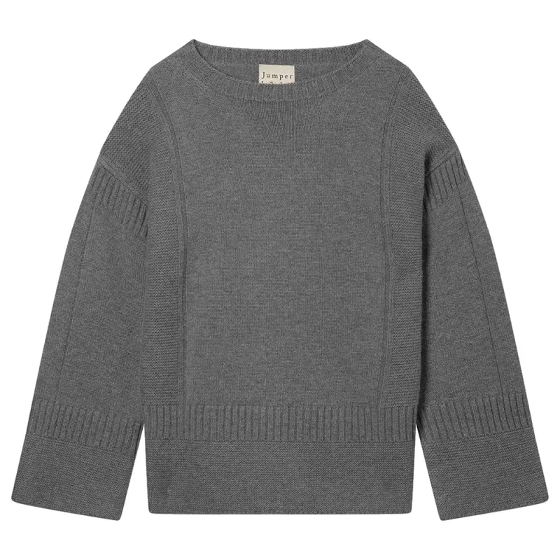 Cashmere Wool Guernsey in Charcoal sold by Jumper 1234