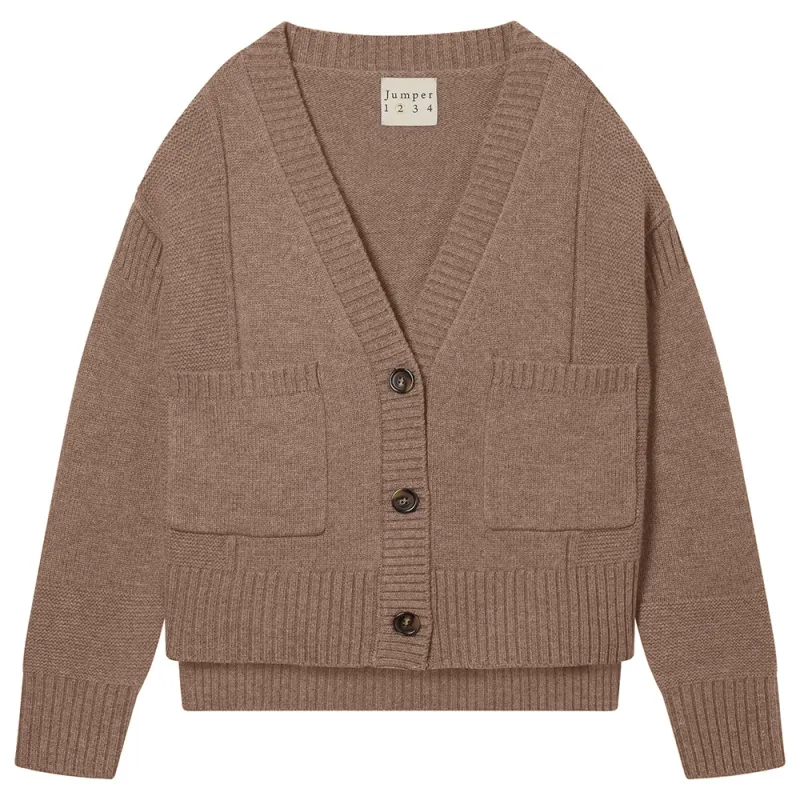 Cashmere Wool Guernsey Cardigan in Moose sold by Jumper 1234