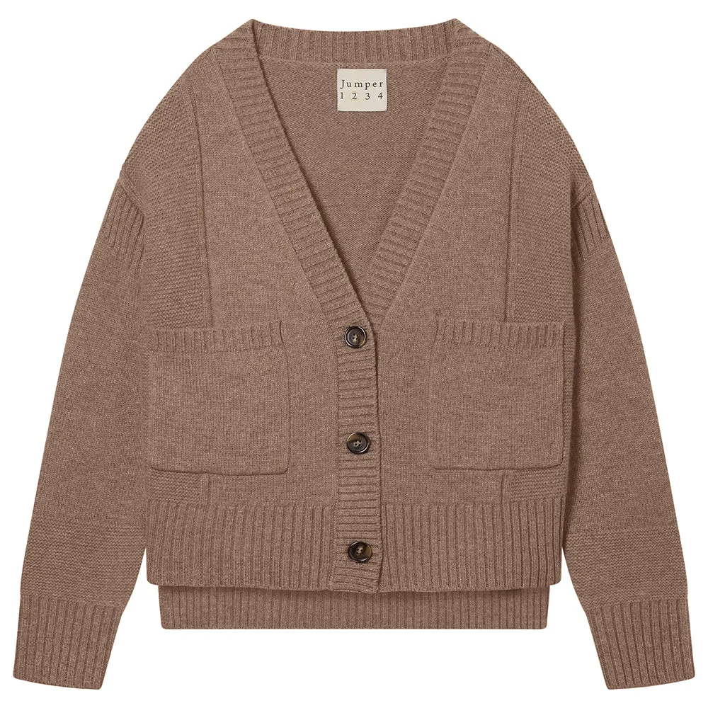 Cashmere Wool Guernsey Cardigan in Moose sold by Jumper 1234