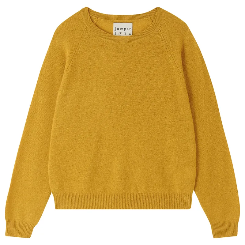 Cashmere Crop Crew in Mustard made by Jumper 1234