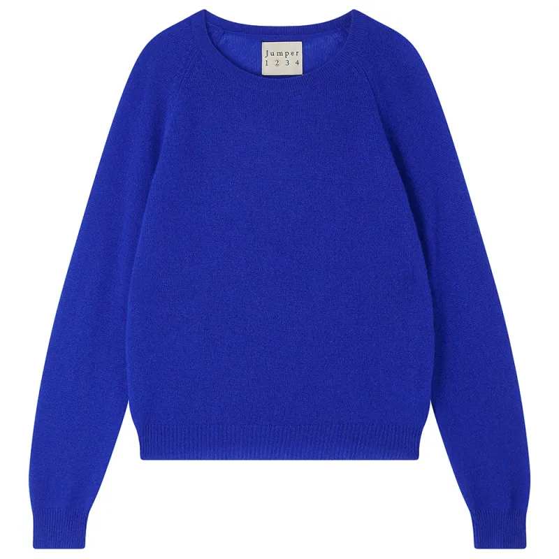 Cashmere Crop Crew in Bright Blue sold by Jumper 1234
