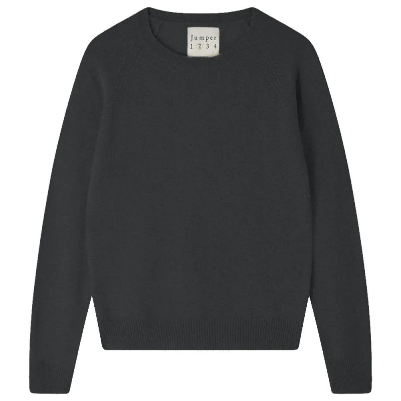 Cashmere Crop Crew in Charcoal made by Jumper 1234