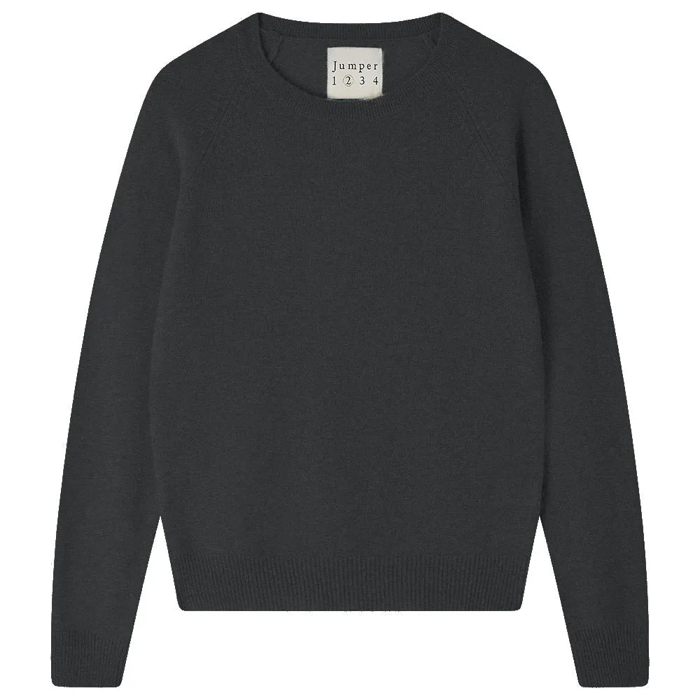 Cashmere Crop Crew in Charcoal sold by Jumper 1234