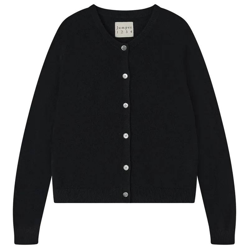 Cashmere Crew Cardigan in Black sold by Jumper 1234