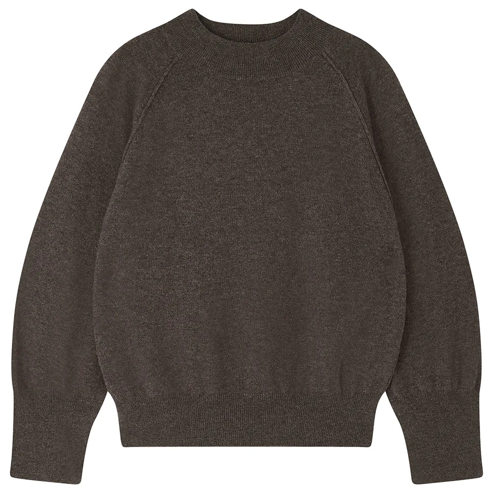 Merino Exposed Raglan Crew in Moose sold by Jumper 1234