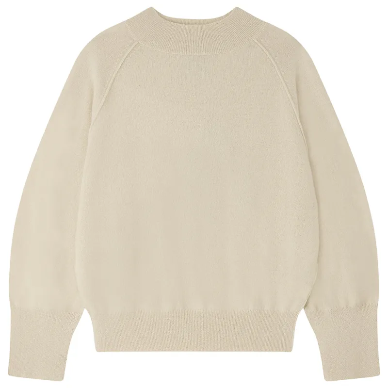 Merino Exposed Raglan Crew in Oatmeal sold by Jumper 1234