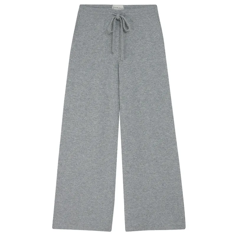 Merino Wide Leg Joggers in Mid Grey sold by Jumper 1234